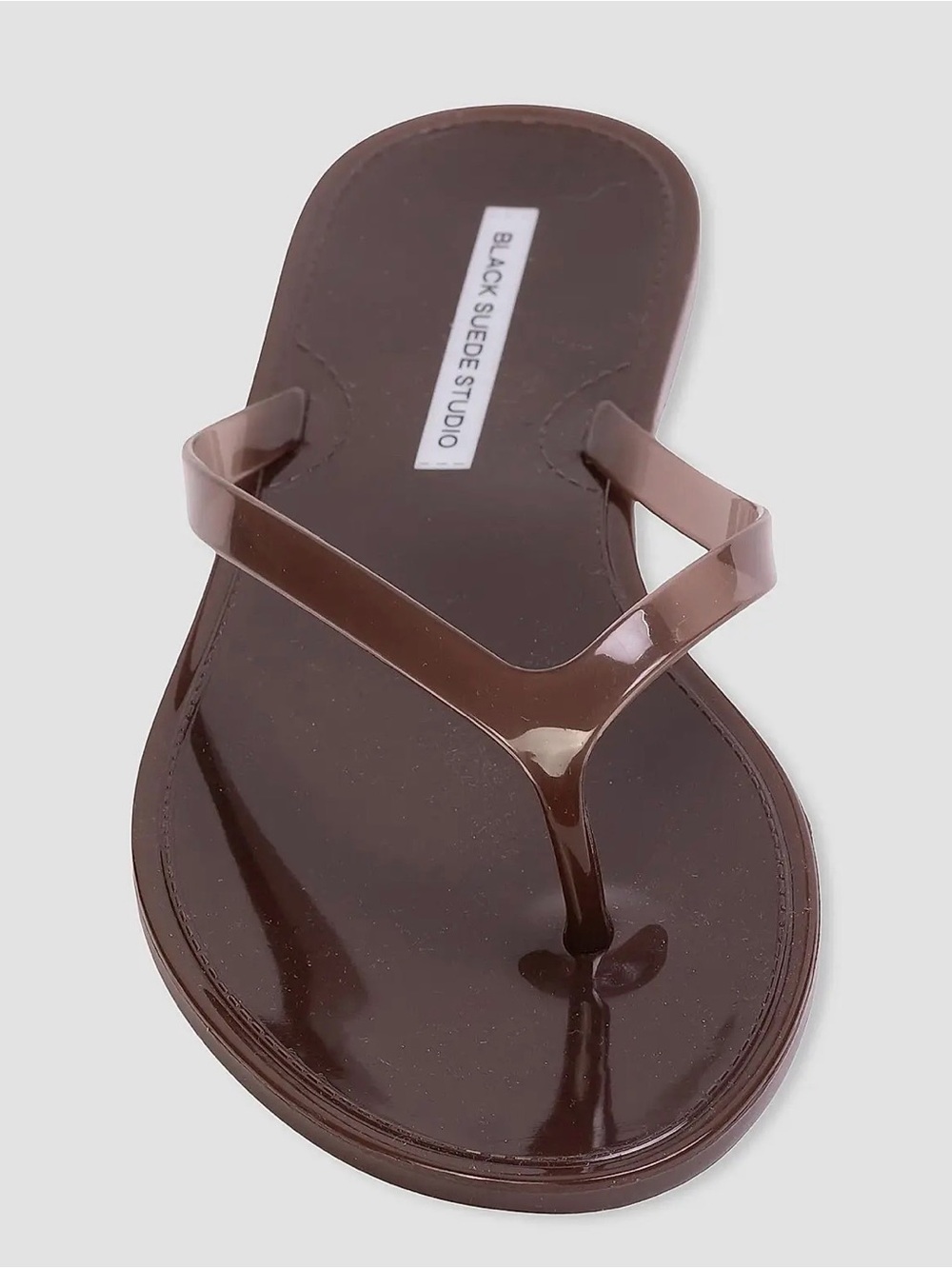 Jelly Thong Sandals - Black Suede Studio